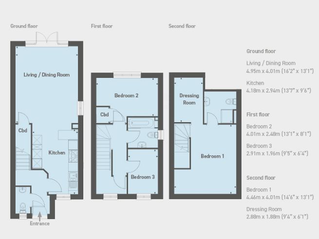 Floor plan, 3 bedroom house  - artist's impression subject to change